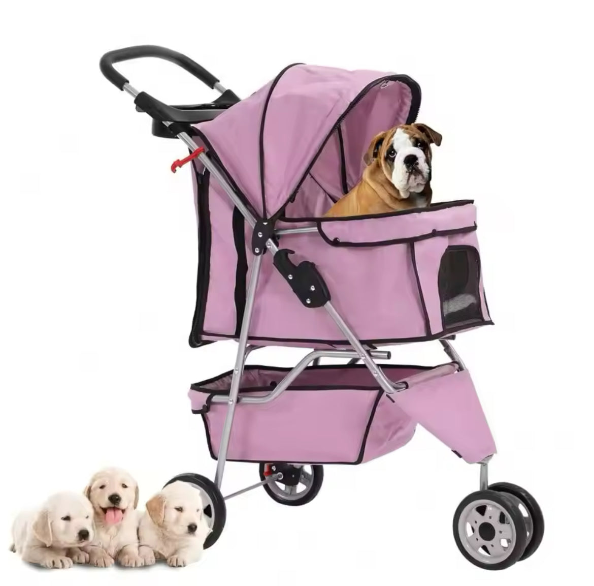 dog stroller pink Compact pink foldable pet stroller – Sun's Closet LLC