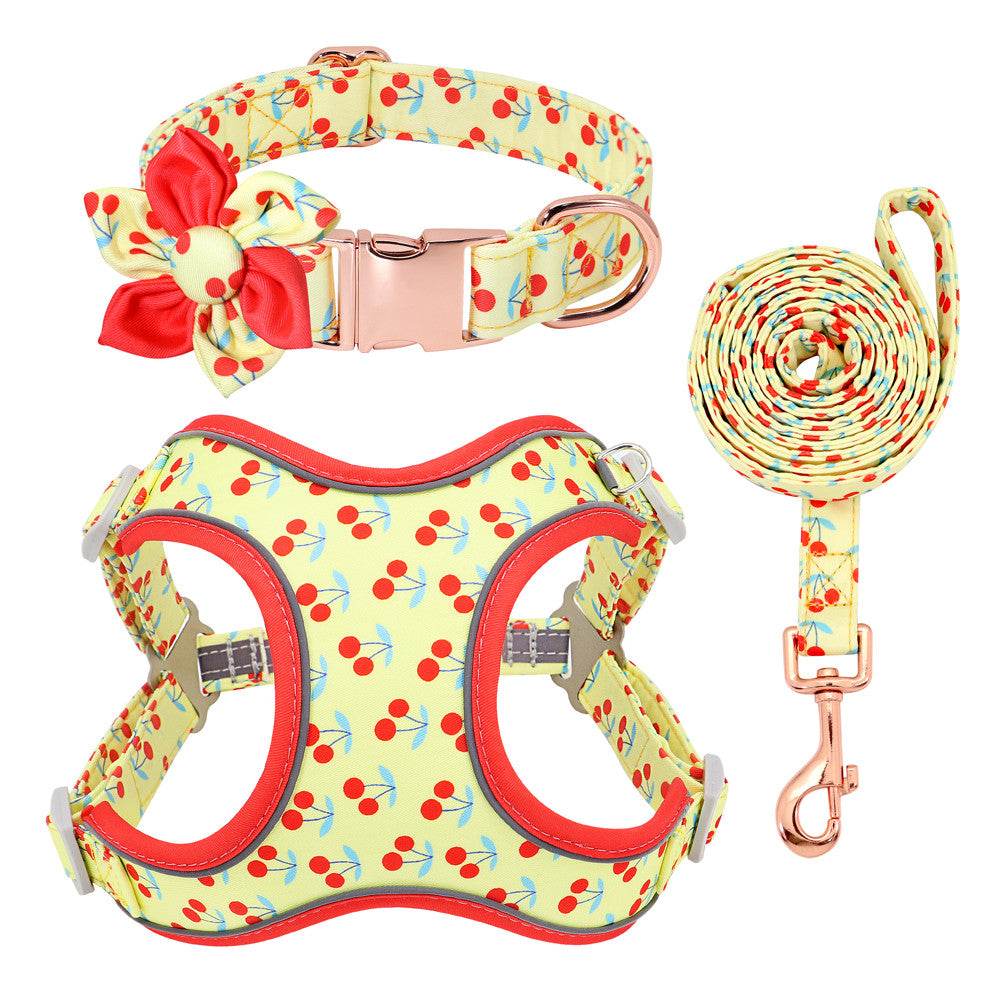 Spring And Summer Time Dog Harness Set