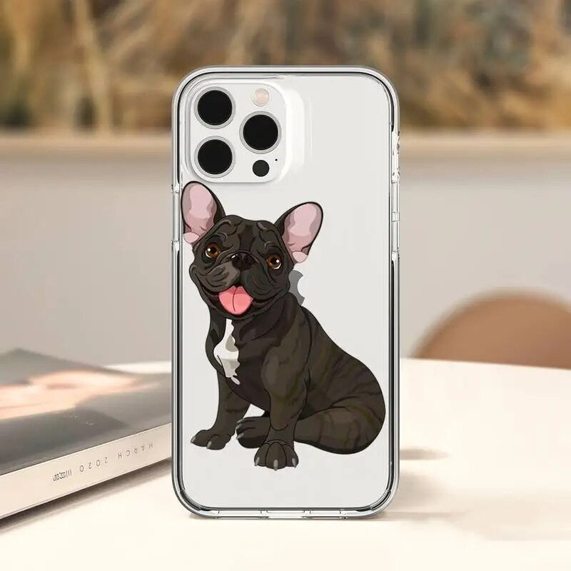 Phone Case French Bulldog Shockproof Phone Case For iPhone 11 12 13 14 Pro Transparent Shell