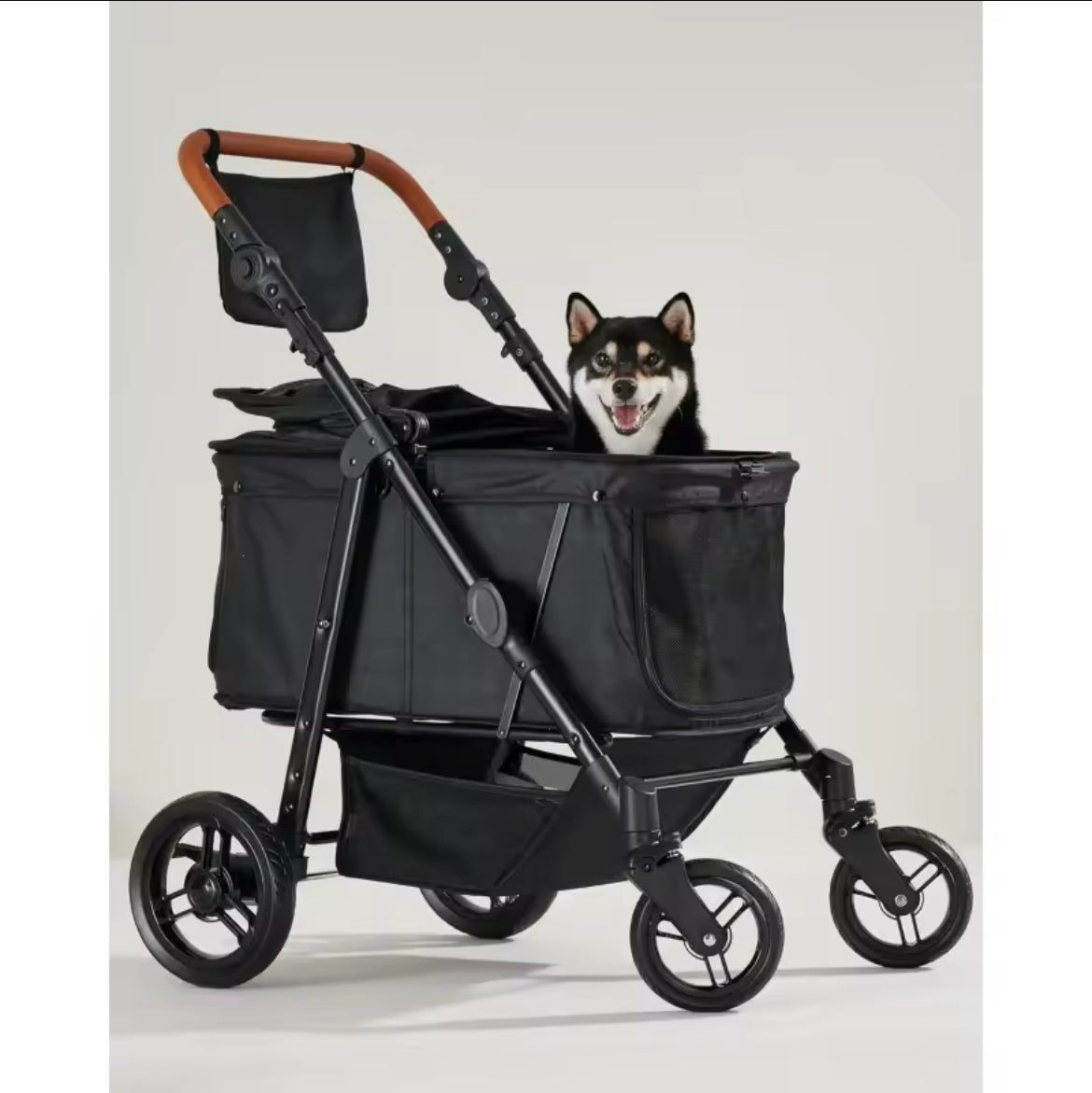 Medium dog stroller for medium and large dogs.
