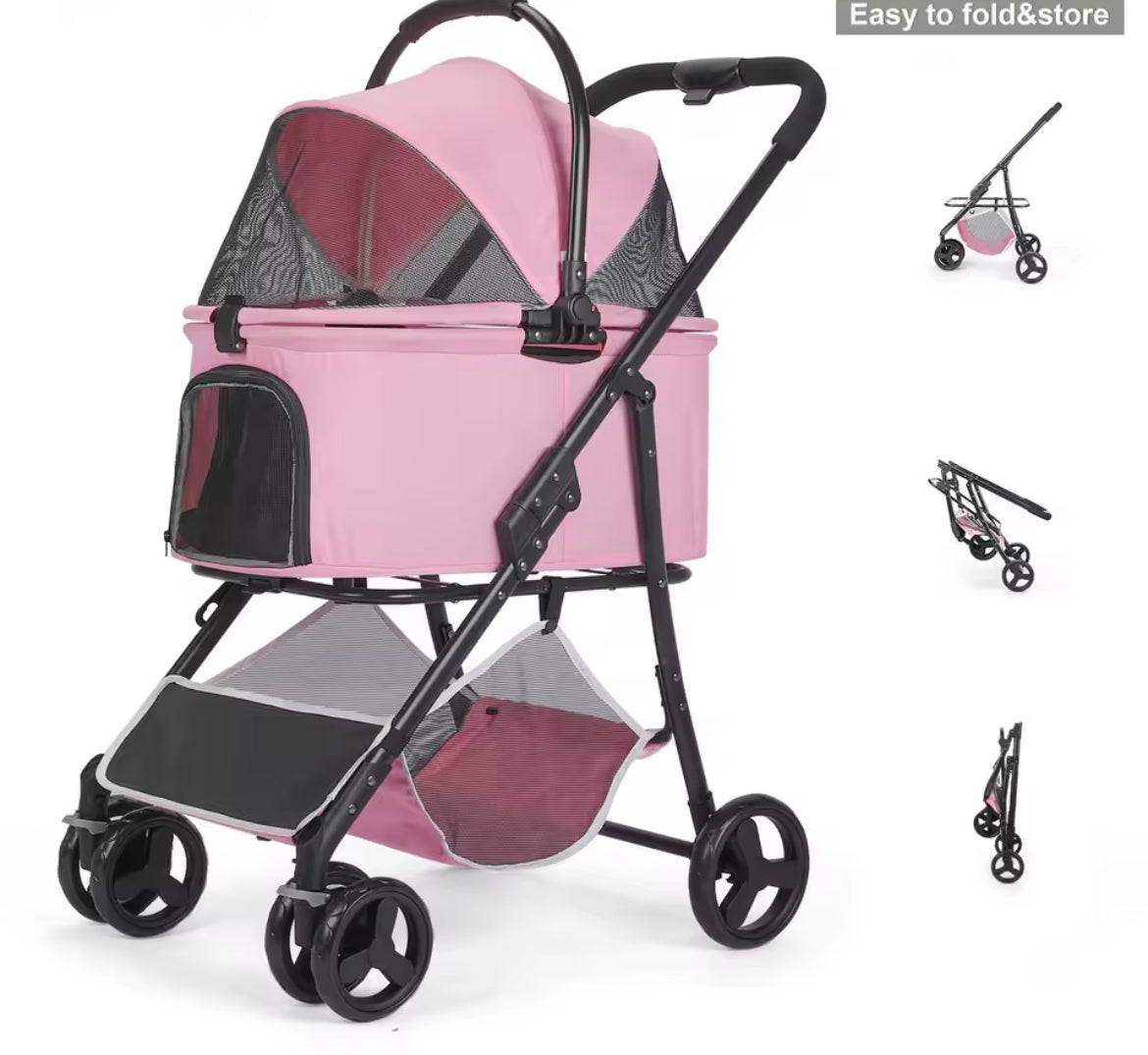 Pink 3-1 Pet Stroller