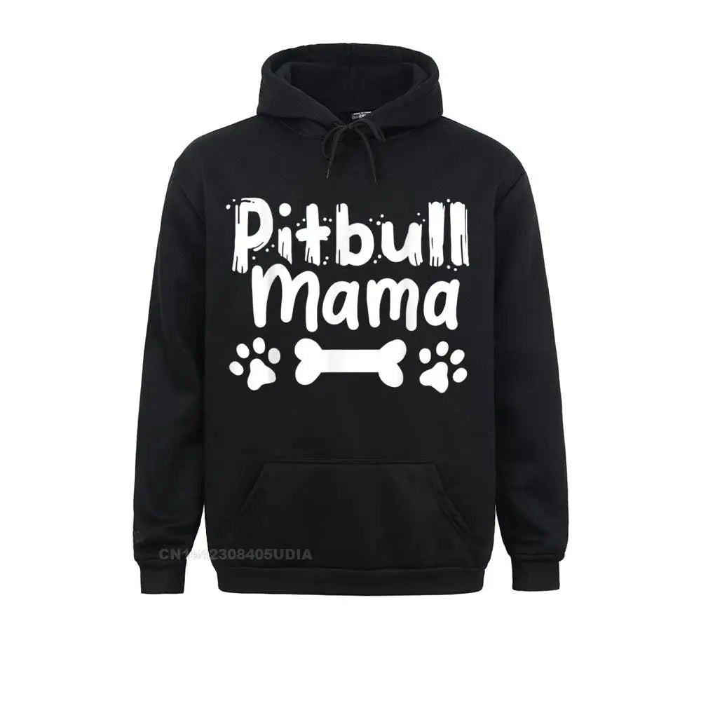Pitbull Mama Dog Mom Dog Lover Gift Hoodie Long Sleeve Hoodies Summer/Fall Men's Sweatshirts Print Sportswears