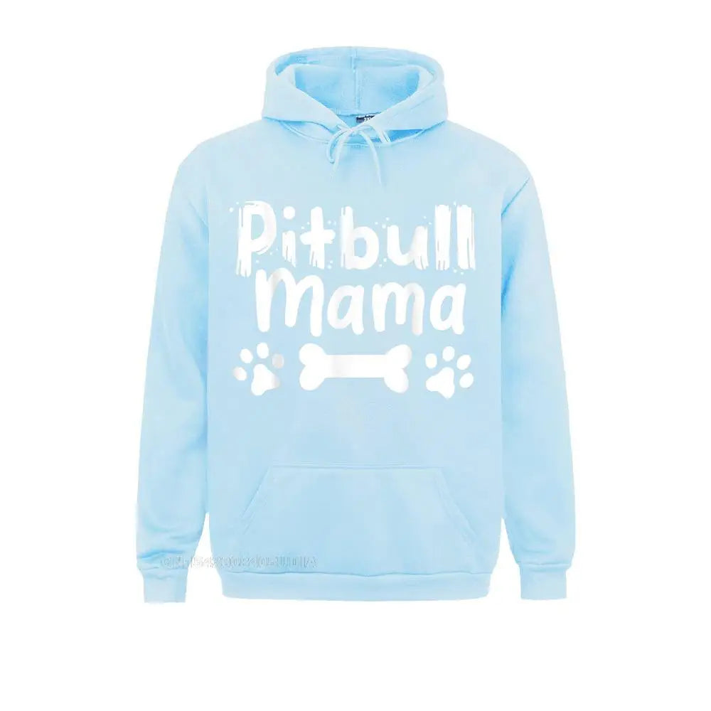 Pitbull Mama Dog Mom Dog Lover Gift Hoodie Long Sleeve Hoodies Summer/Fall Men's Sweatshirts Print Sportswears