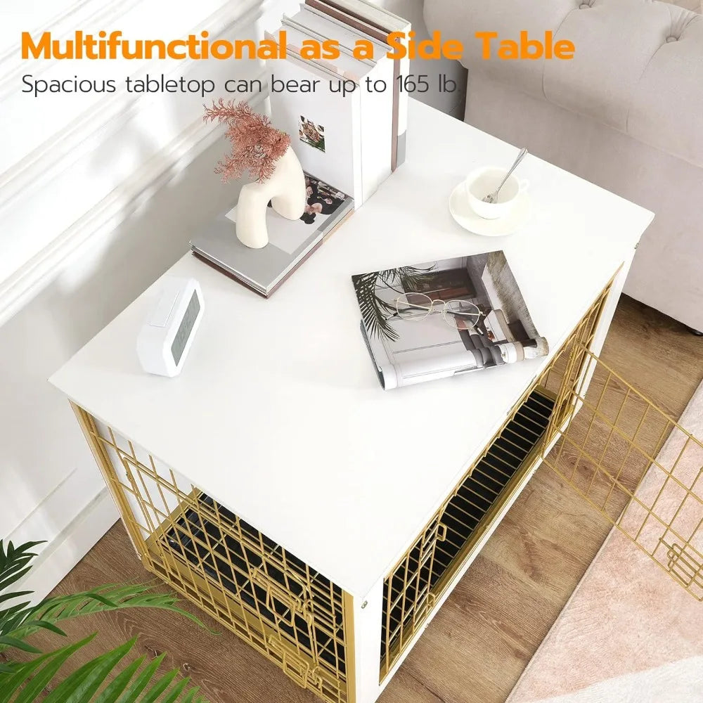 Modern Dog Crate Kennel Double Doors for Medium/Large/Small Dog