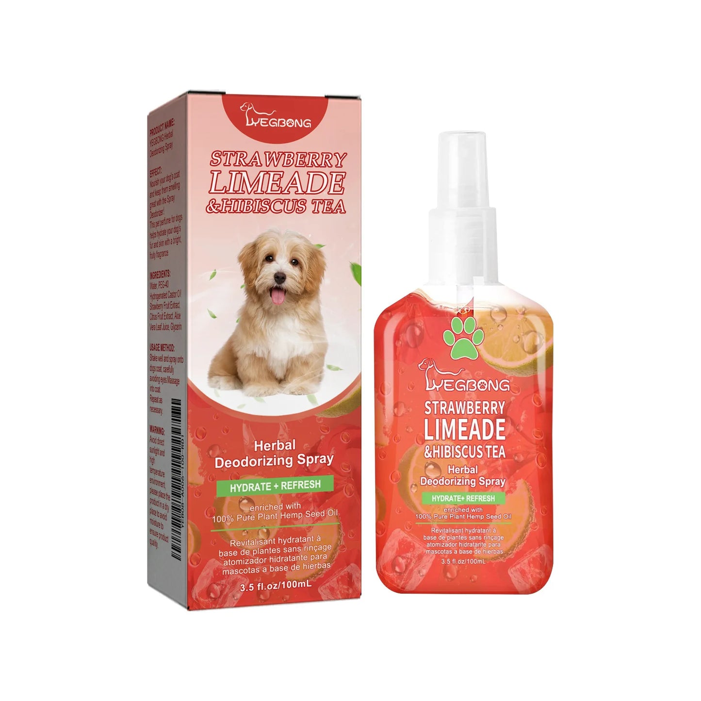 Pet Deodorizing Spray Dogs Kitten Odor Deodorant Air Fresh Long-Lasting Cleaning Pet Freshener Spray