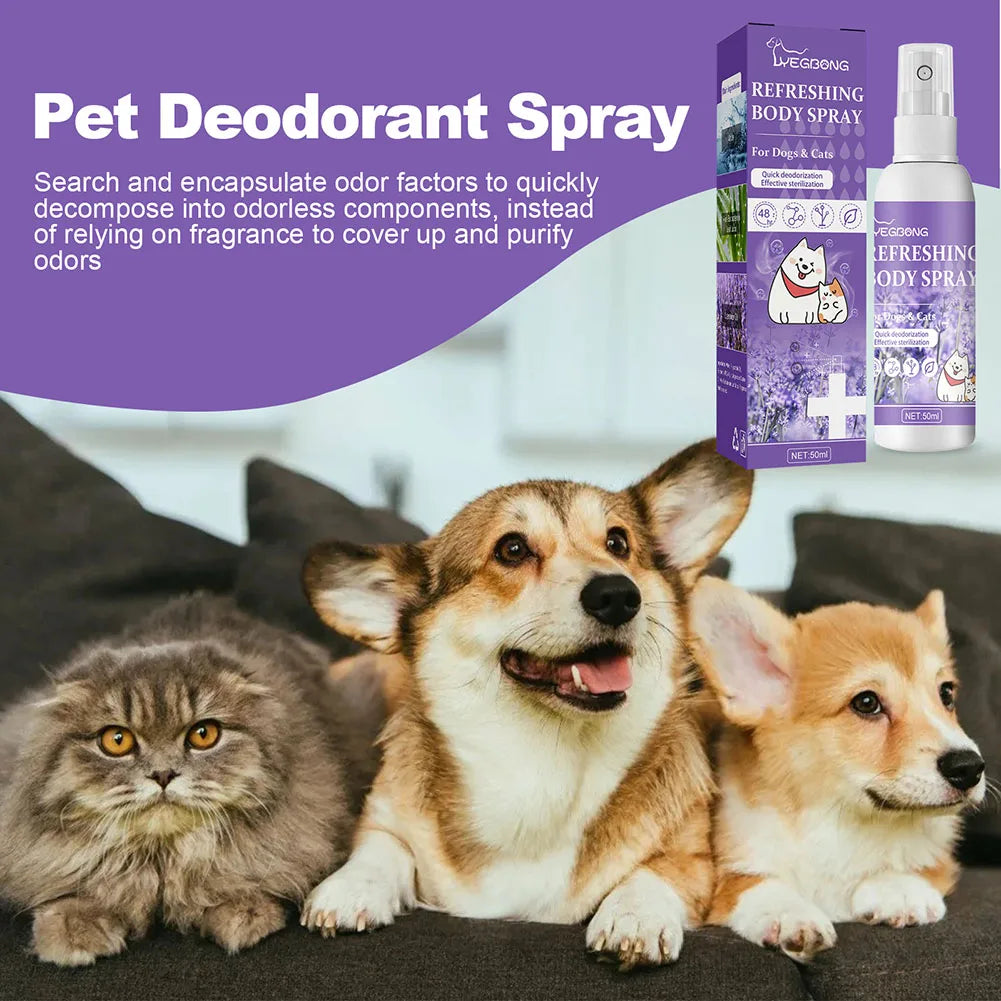 Pet Deodorant Spray For Dogs Cats Odor Liquid Perfume Spray Pet Urine Odor Bacteriostasis Disinfection Fresh Air Products In Between Bath Spray Lavender Scent