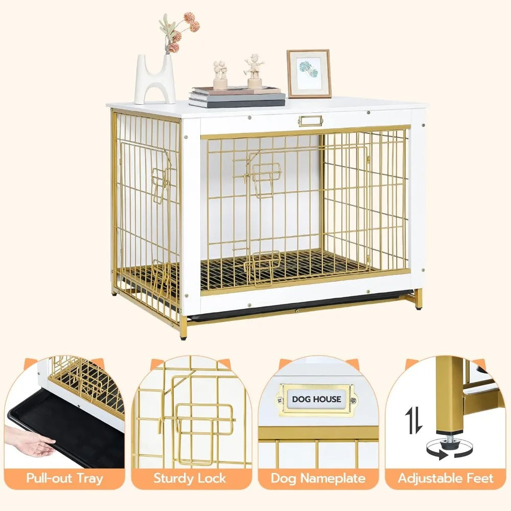 Modern Dog Crate Kennel Double Doors for Medium/Large/Small Dog