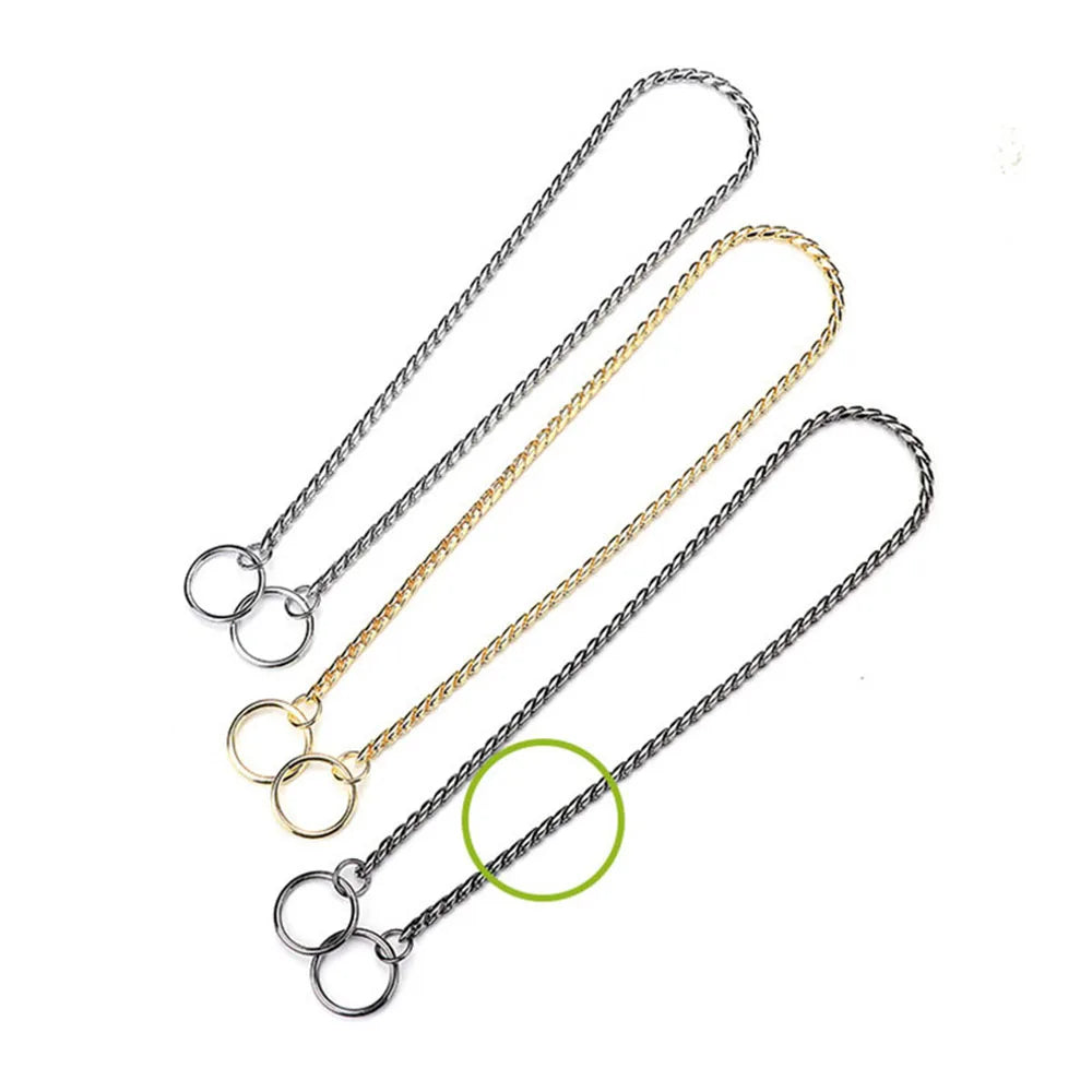 Snake Chain Dog Choke Collar Stainless Steel Puppy Pet Show Metal Slip Choker Collar Chain Training Walking