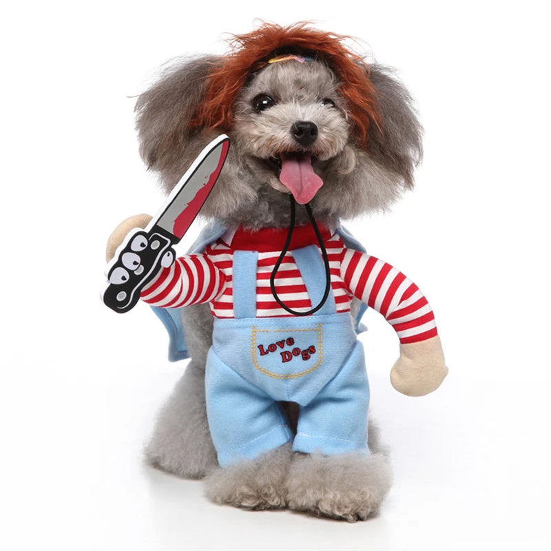 Pet Ups Costumes Funny Dress Up Outfits Set With Hat Pet Supplies For Medium Large Dogs Pet Cat Festival Party Clothing