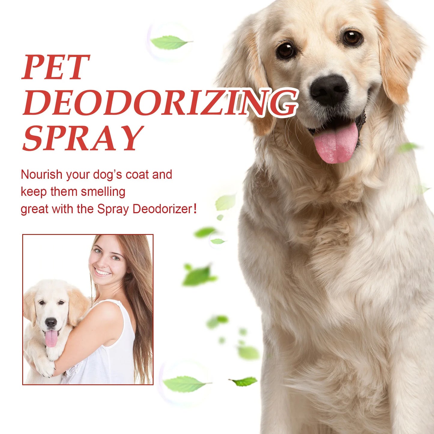 Pet Deodorizing Spray Dogs Kitten Odor Deodorant Air Fresh Long-Lasting Cleaning Pet Freshener Spray