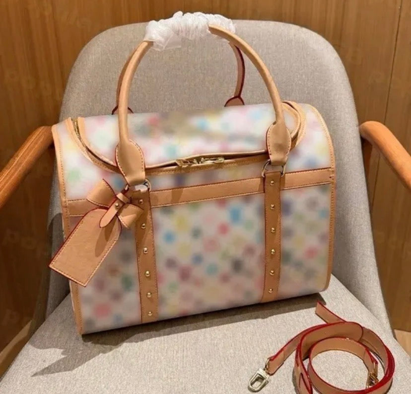 The Luxe Pup™ Designer-Inspired Pet Carrier – Fashion Travel Bag for Small Dogs & Cats