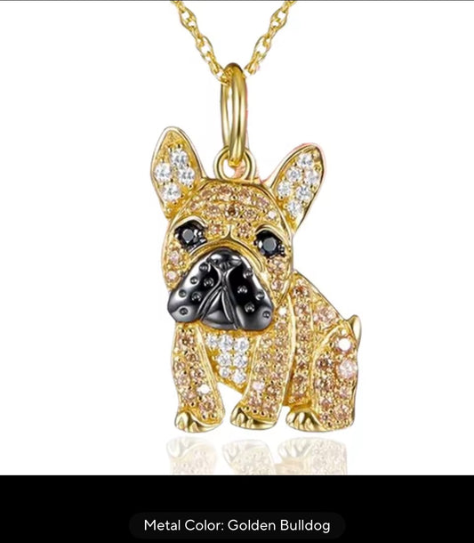 Exquisite Cute French Bulldog Pendant Necklace for Women Elegant Pet Puppy Jewelry Animal Accessories Dog Lovers Gift