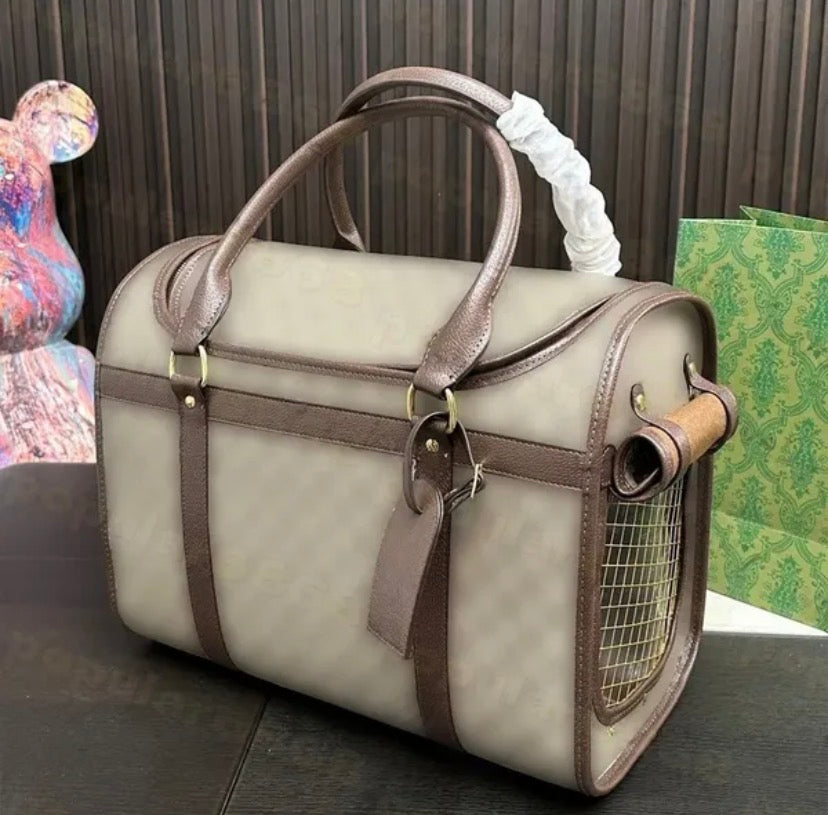 The Luxe Pup™ Designer-Inspired Pet Carrier – Fashion Travel Bag for Small Dogs & Cats