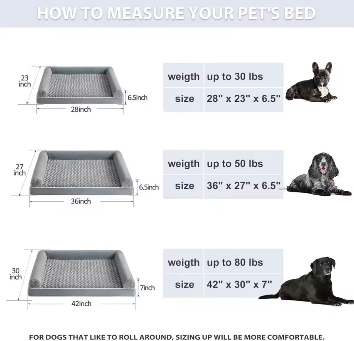 Orthopedic Dog Bed for Large Dogs, Mobility and Joint Support, Waterproof Couch Pet Bed with Washable Cover