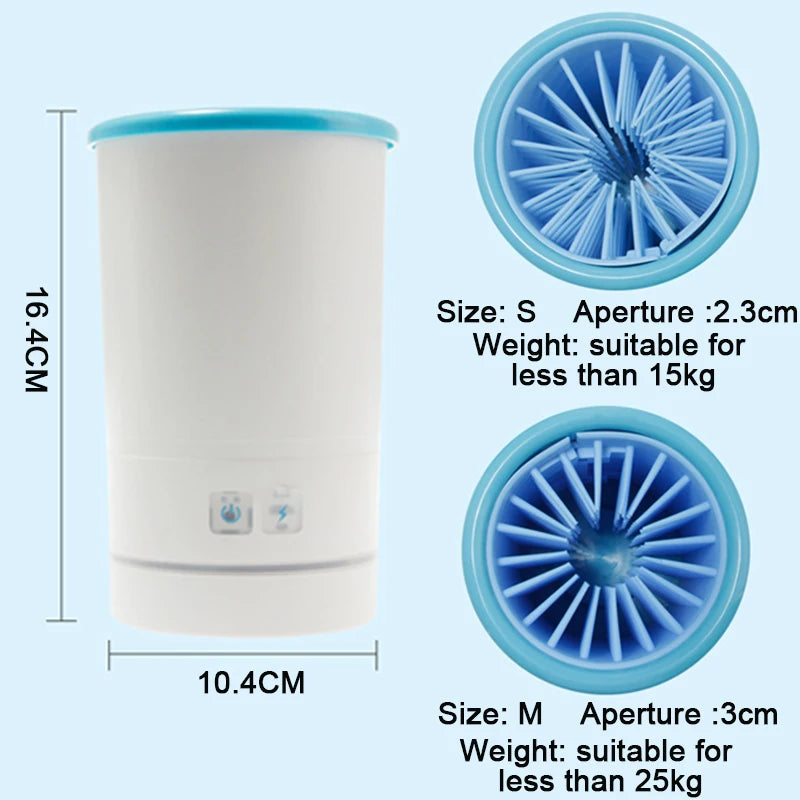 Lavador de pies para mascotas, totalmente automático, 3,7 V, eléctrico, portátil, 4W, carga USB para el hogar, limpiador de patas para mascotas