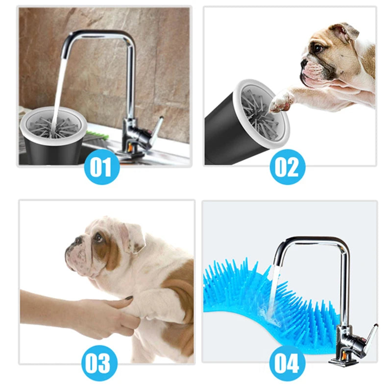 Lavador de pies para mascotas, totalmente automático, 3,7 V, eléctrico, portátil, 4W, carga USB para el hogar, limpiador de patas para mascotas