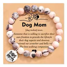 Charm Bracelet for Mom and Dad Beaded Best Dog Mom Best Dog Dad