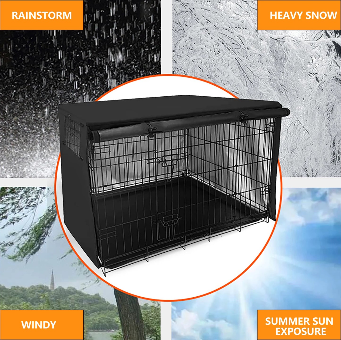 Dog Kennel Cover Dog Cage Protective Cover Universal Fit For Wire Crate Kennel