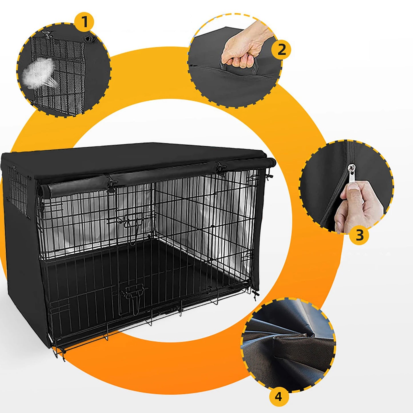 Dog Kennel Cover Dog Cage Protective Cover Universal Fit For Wire Crate Kennel